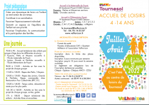 Centre de loisirs ete tournesol